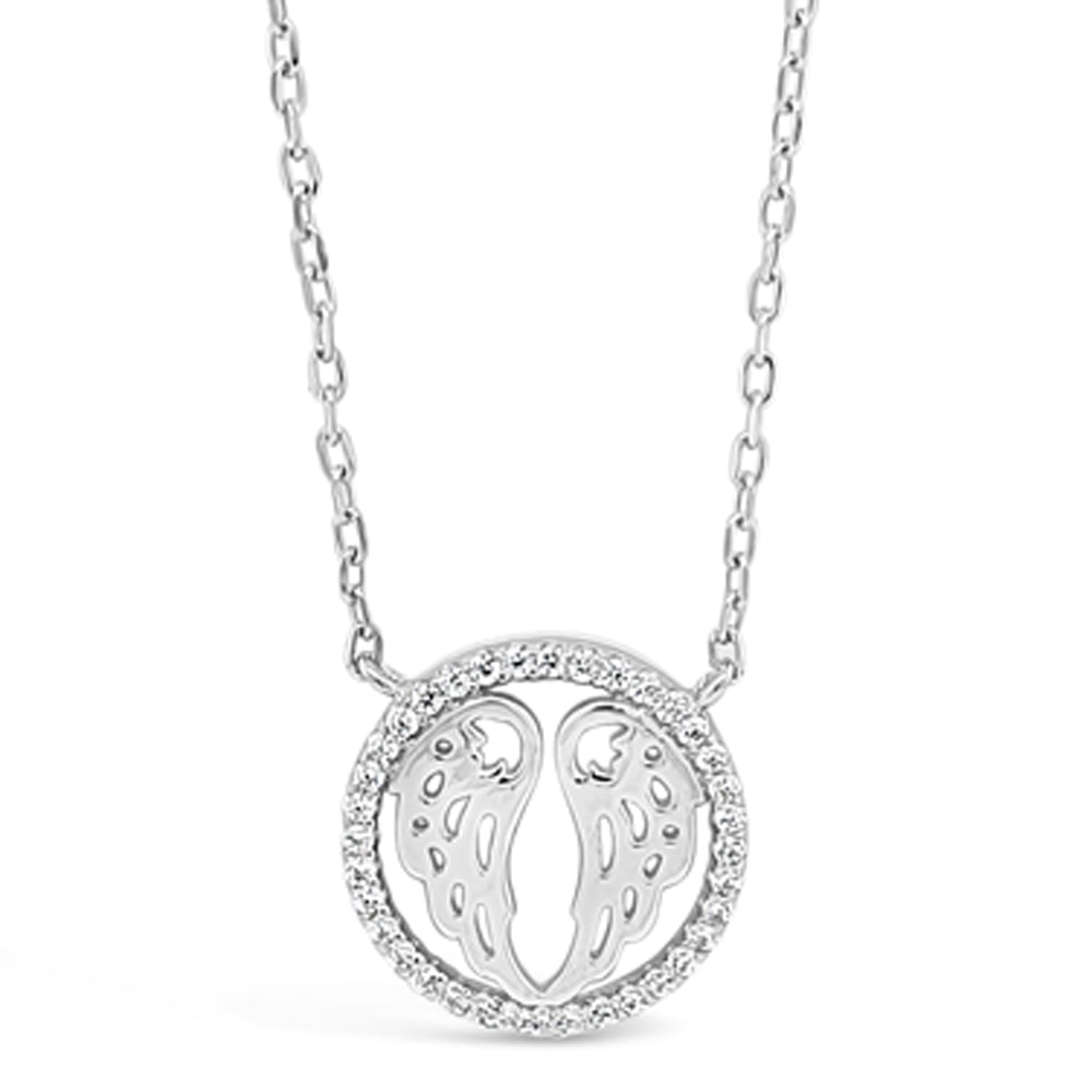 Shop Angel Wings Children Sterling Silver Circle Pendant