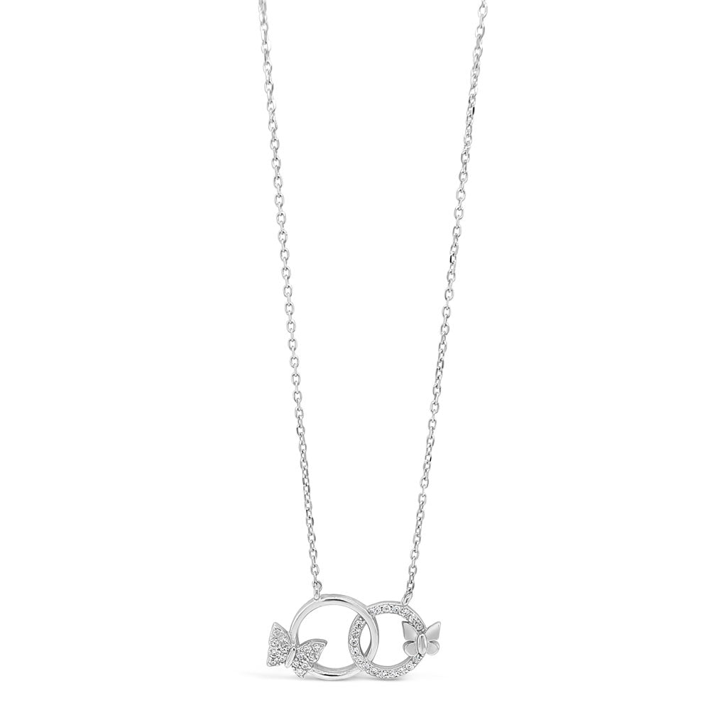 Ophelia Butterfly Children Sterling Silver Double Circle Pendant