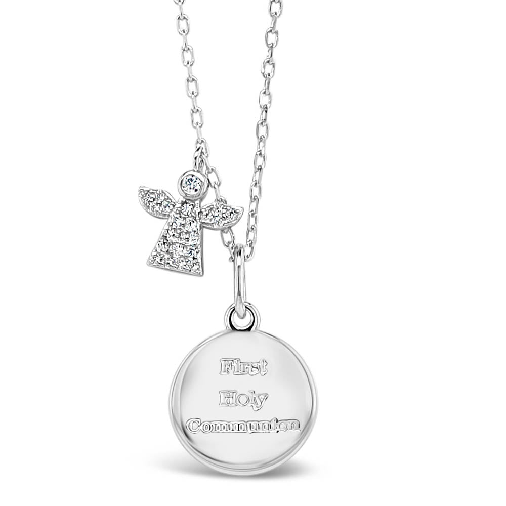 My First Holy Communion Engraved Disc Pendant Irish Jewellery
