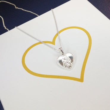 Shop Serenity St. Christopher Sterling Silver Engravable Heart Medal
