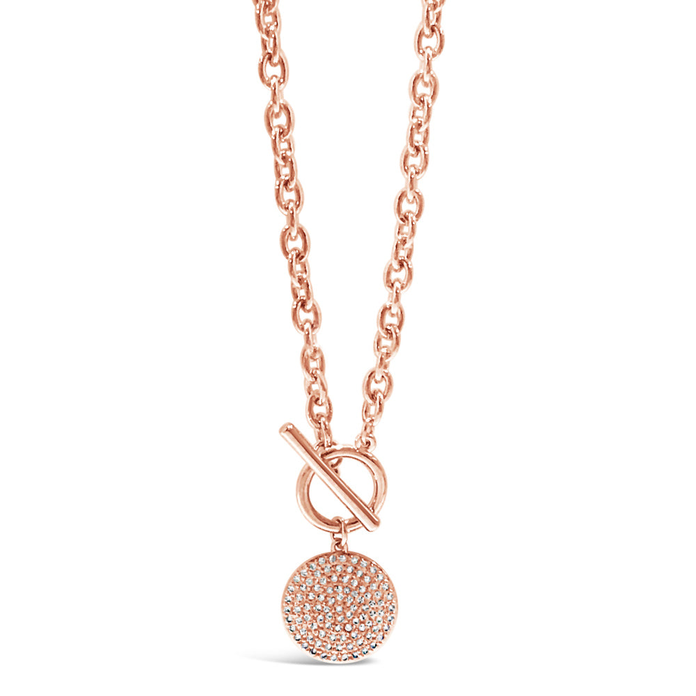 Shop Arina Clear Crystals Rose Gold Lock Necklace Set Ireland