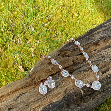 Princess Rose Gold Diamante Necklace