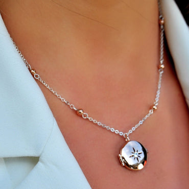 Absolute Jewellery Two Tone Rose Gold & Silver Photo Locket