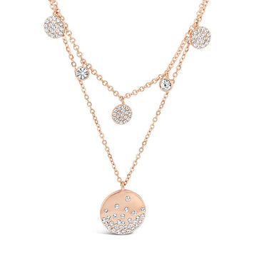 Tatiana Rose Gold Diamante Double Necklace