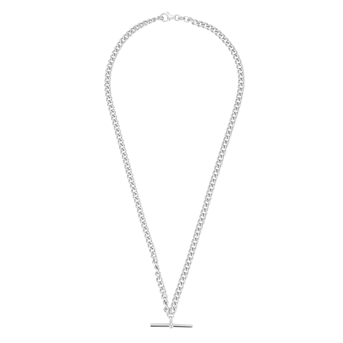Sterling Silver T Bar Necklace
