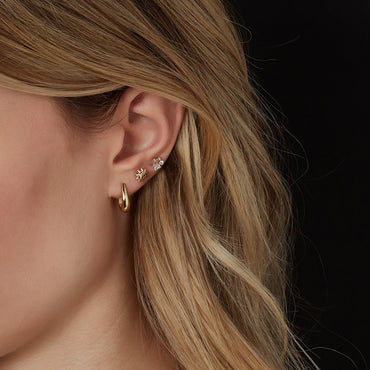 Shop 9ct Yellow Gold Balbous Huggie Hoop Earrings