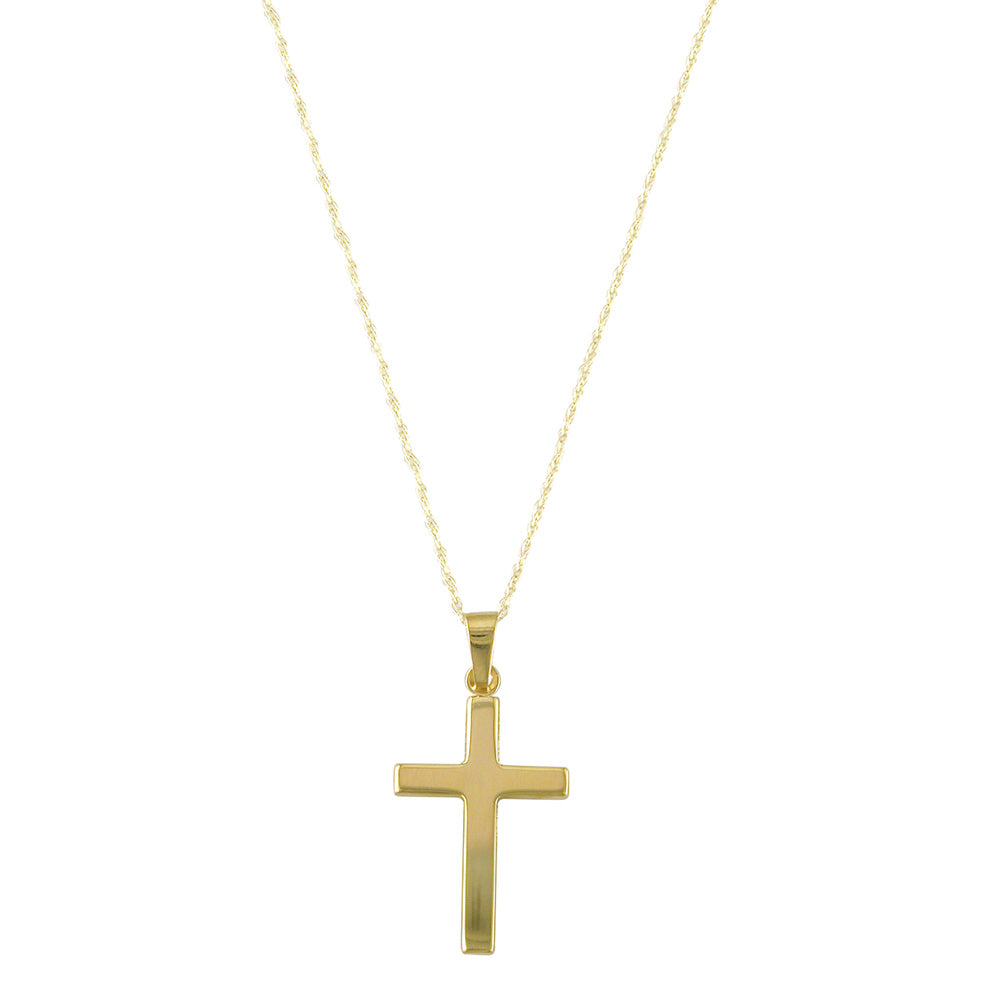Shop 9ct Yellow Gold Straight Cross Pendant Gift Set