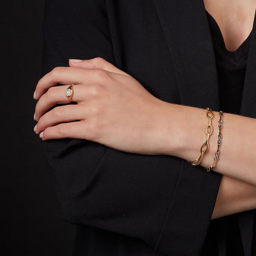 9ct Yellow & White Gold Infinity Bracelet Ireland