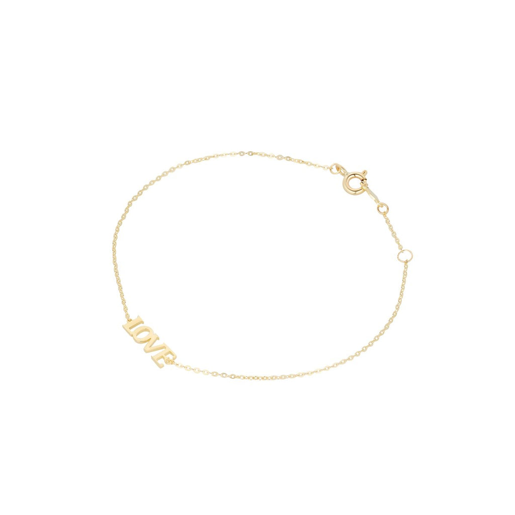 9ct Yellow Gold LOVE Letters Dainty Bracelet