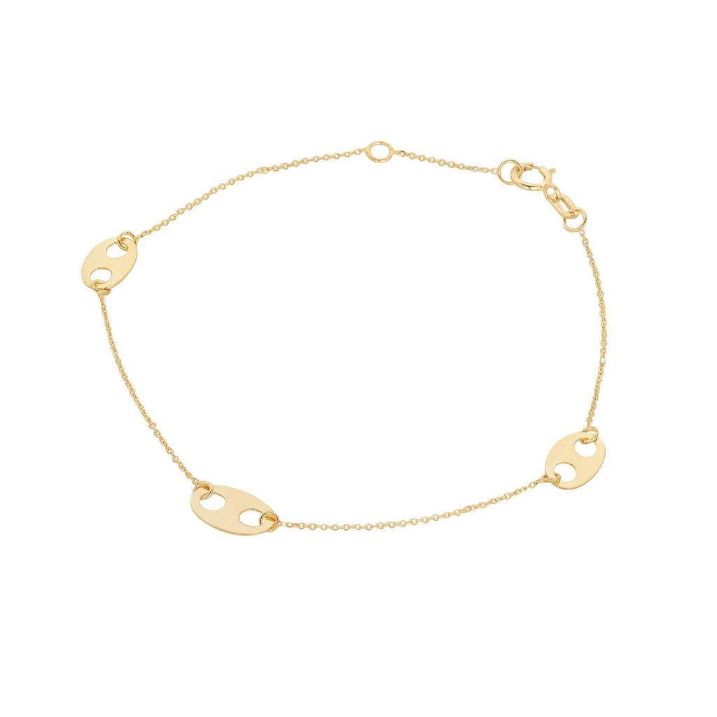 9ct Yellow Gold Oval Link Chain Minimal Bracelet