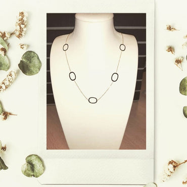 Shop 9ct Yellow Gold 5 Oval Necklace