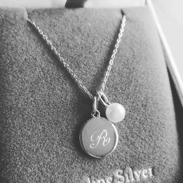 June Birthstone Sterling Silver Pendant