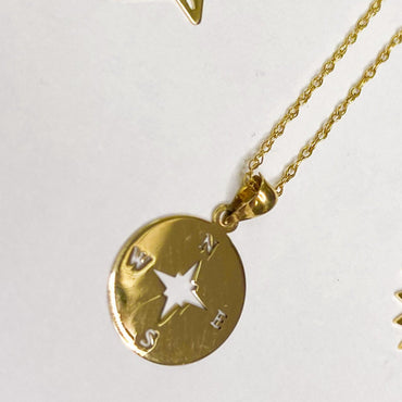 9ct Yellow Gold Compass Pendant Ireland
