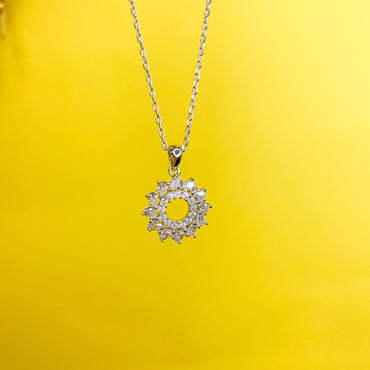 Sunshine Sterling Silver Cubic Zirconia Pendant