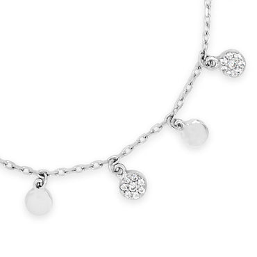 Sterling Silver Discs Charm Chain Bracelet
