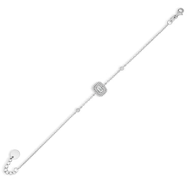 Halo Sterling Silver Chain Bracelet
