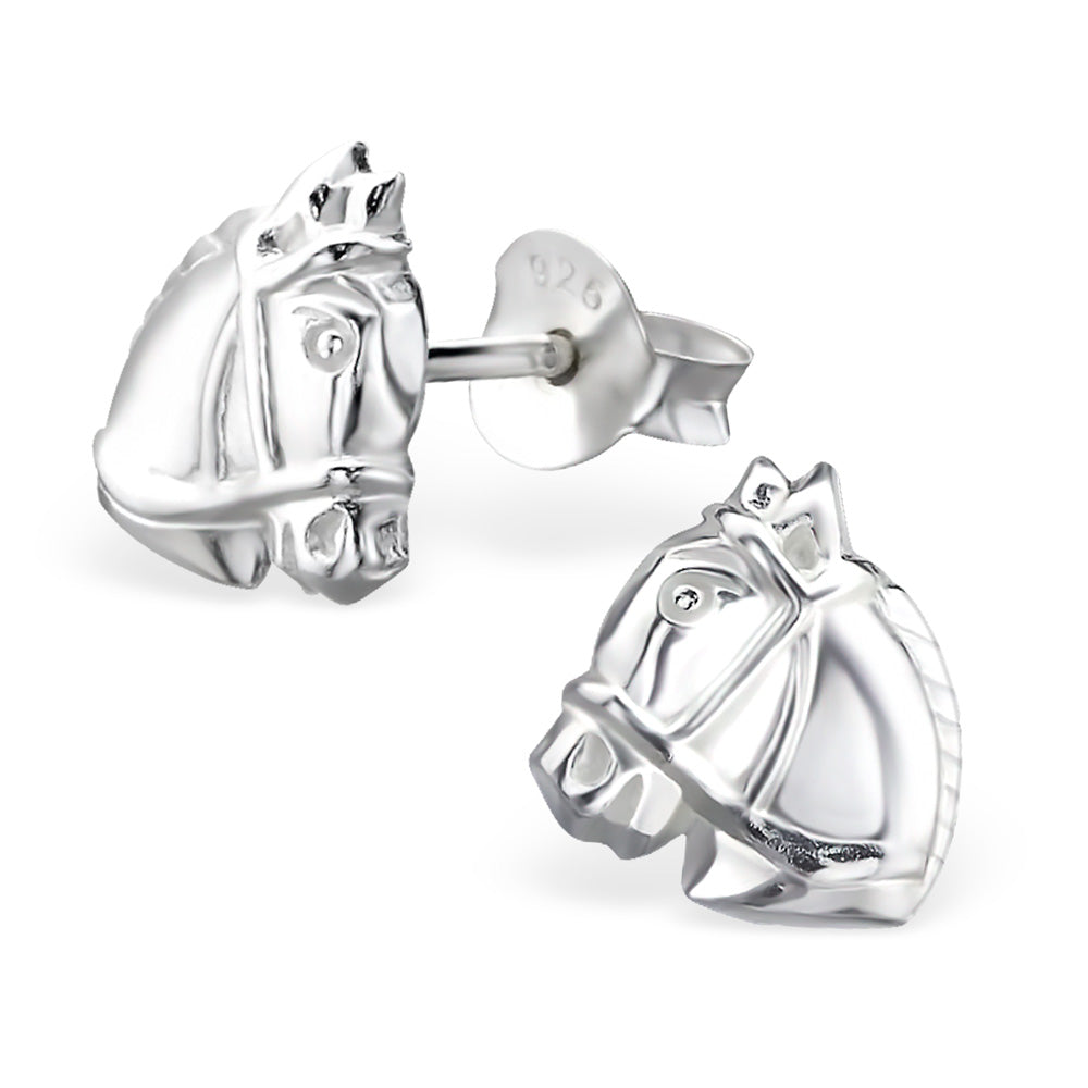 Horse Head Sterling Silver Children Stud Earrings