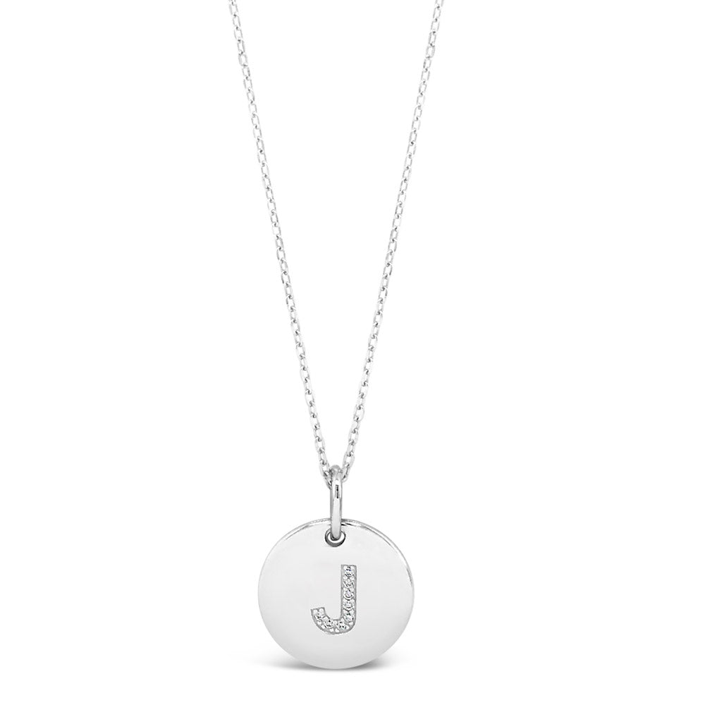 J - Initial Letter Sterling Silver Necklace