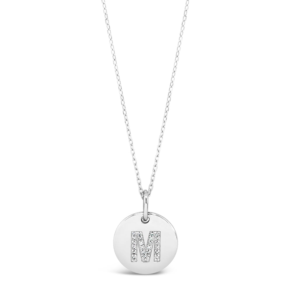 M - Initial Letter Sterling Silver Necklace