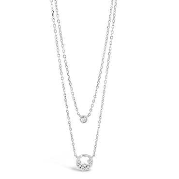 Autumn Diamante Circles Floral Sterling Silver Necklace - Eva Victoria