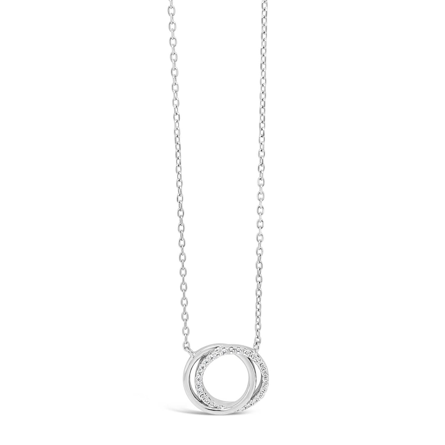 Circles Entwine Sterling Silver Diamante Pendant