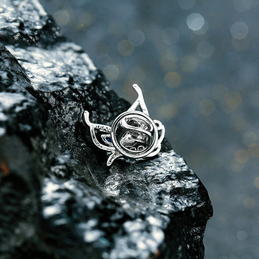 Butterfly Garnet Blue Zircon Diamante Brooch - Eva Victoria