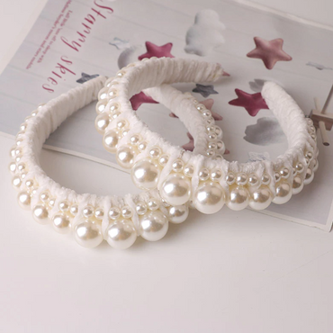 Vienna White Pearls Fabric Headband
