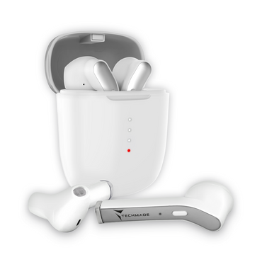 White Wireless Earbuds by Techmade