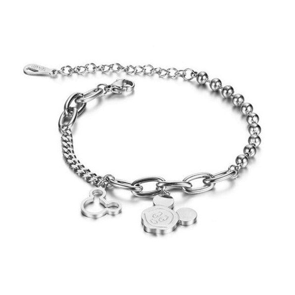 Mickey Mouse Inspired Stainless Steel Chain Bracelet