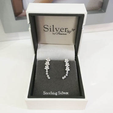 Sterling Silver Floral Crawler Ear Climbers