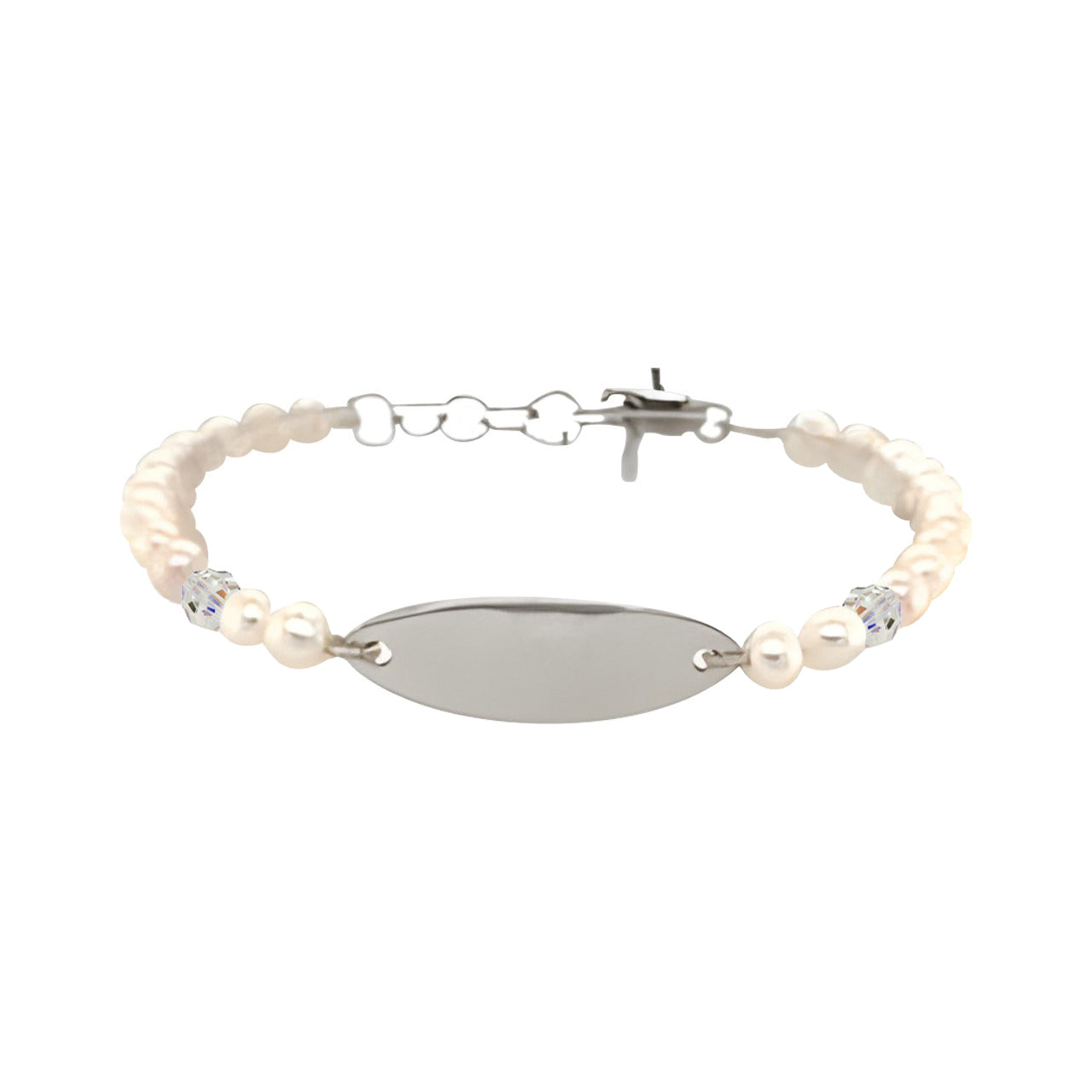 Shop April Freshwater Pearl Personalized Sterling Silver Bracelet