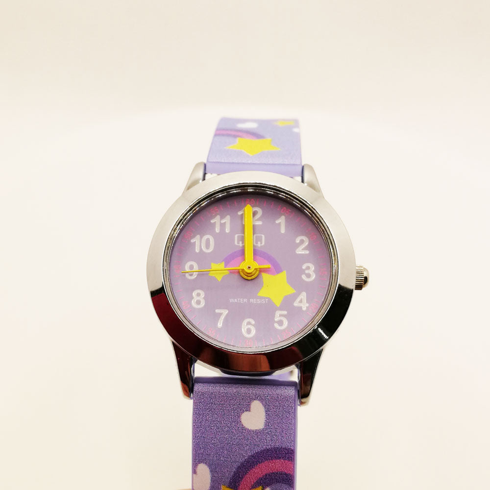 Q&Q Girls Watch - Model AX11739PU Royal Stars & Hearts