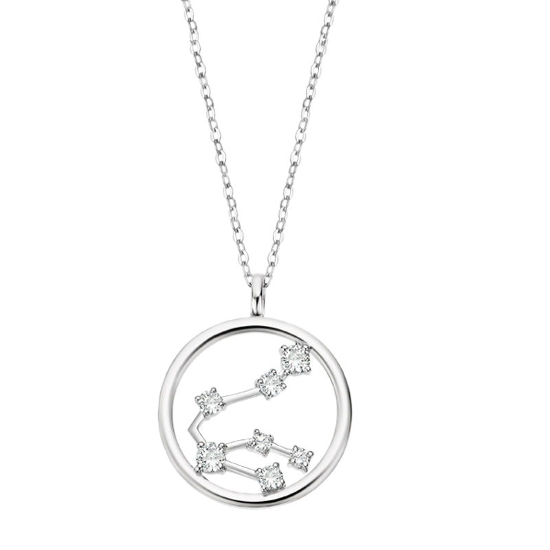 Aquarius Zodiac Sterling Silver Pendant