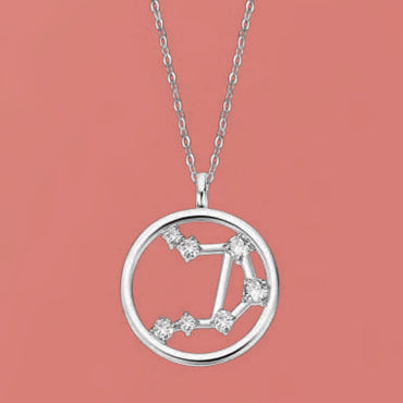 Libra Zodiac Sterling Silver Pendant