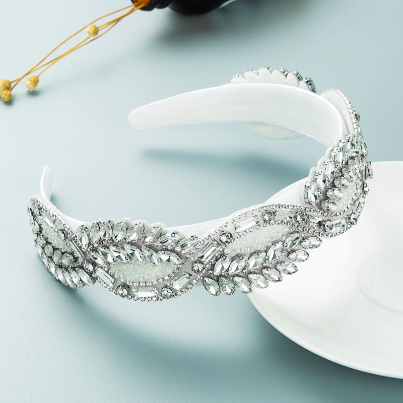 Silver Gems & Crystal Beads Fashion Headband