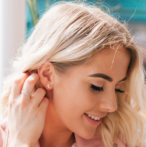 Moonlight Crystal Sterling Silver Delicate Stud Earrings Ireland