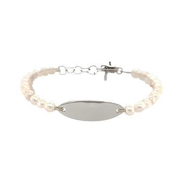 June Fresh Water Pearl Personalised Sterling Silver Bracelet