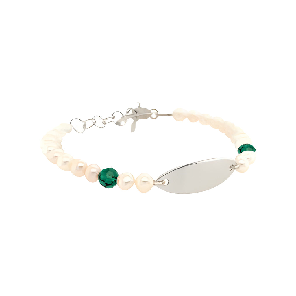 May Fresh Water Pearl Personalized Sterling Silver Bracelet