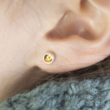 November Birthstone Sterling Silver Stud Earrings