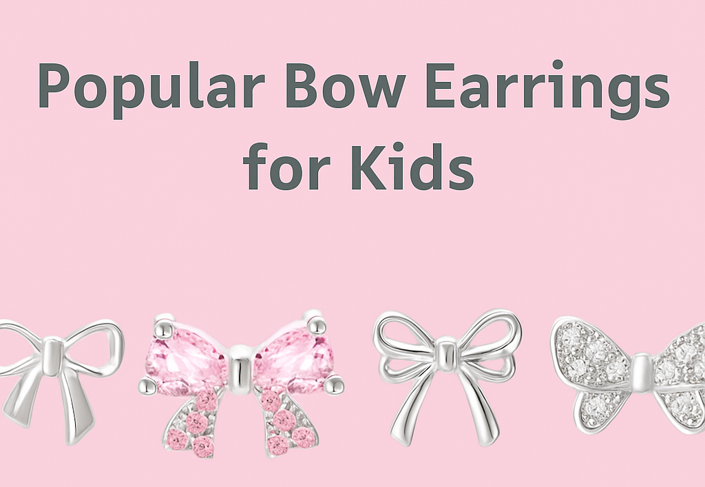 Eva Victoria children’s sterling silver bow earrings Ireland