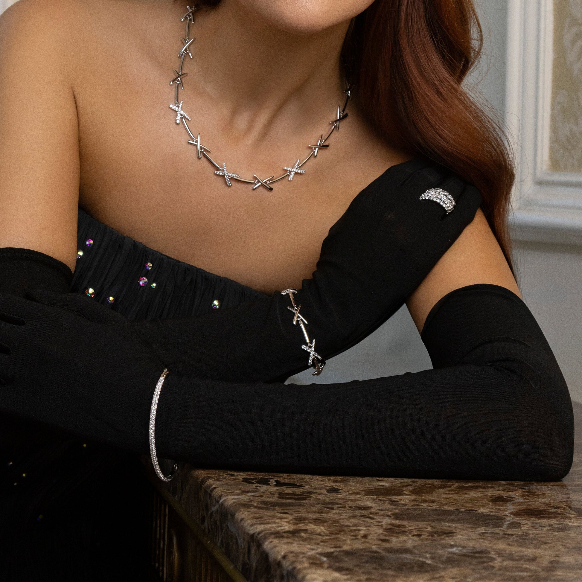 Absolute Jewellery Sparkling Elegance Bangle on model