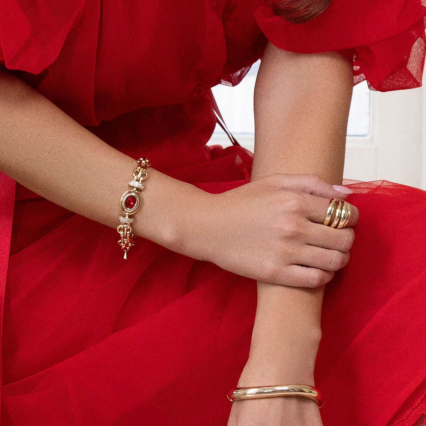 Absolute Jewellery 4 in 1 Gold Dress Ring