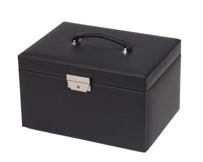 Sharon Black Bonded Leather Jewellery Box