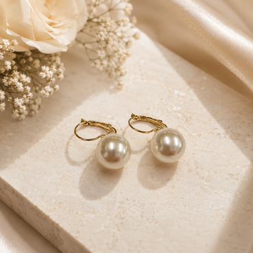 15mm cream pearl gold drop earrings for women ireland