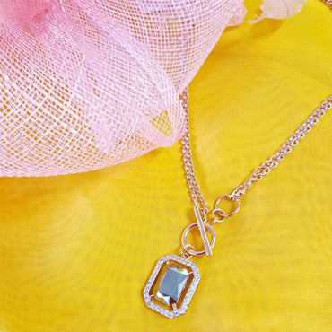 Antonia Rose Gold Hematite Crystal 2 in 1 Necklace