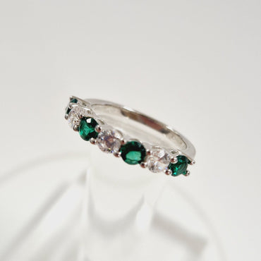 Sterling Silver Emerald Eternity Ring