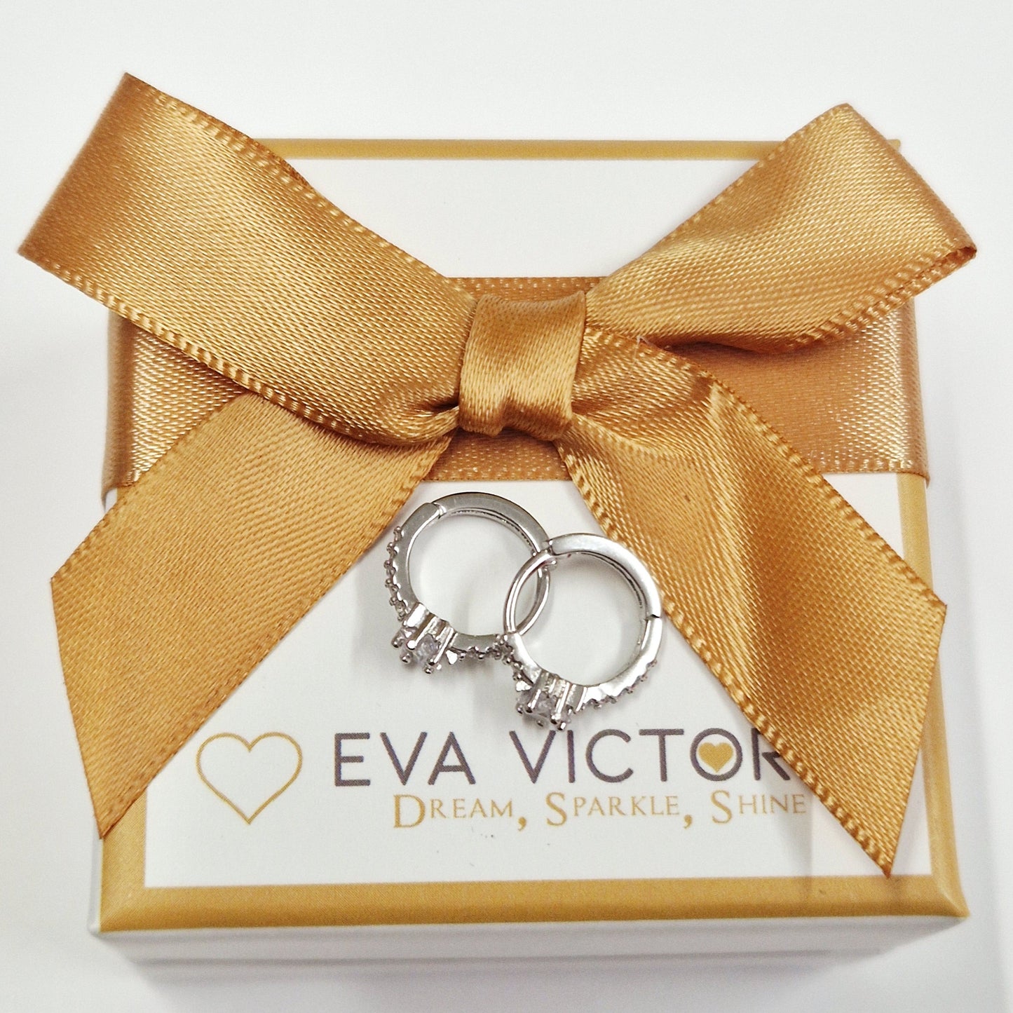 Lightweight sterling silver hoops with cubic zirconia star for girls