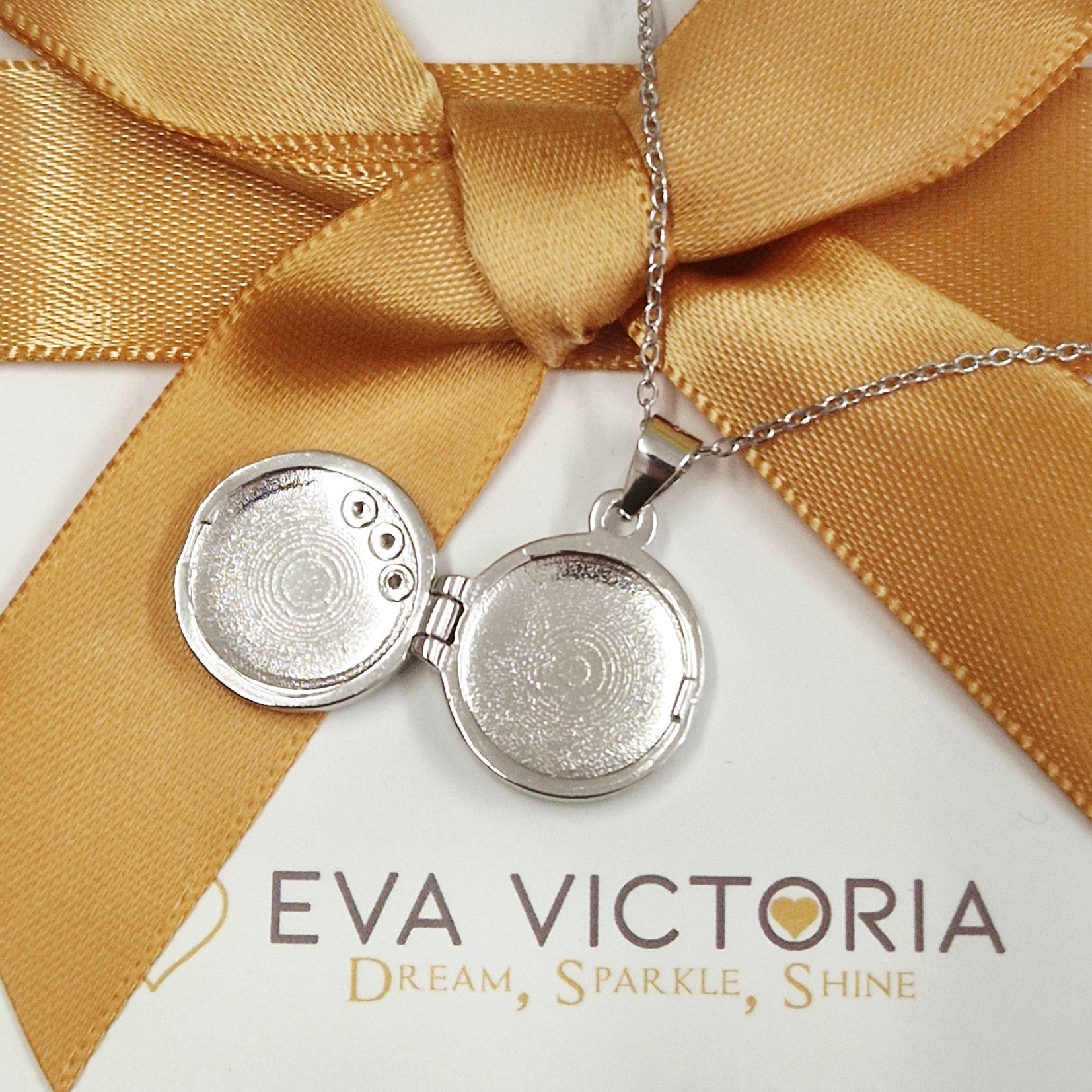 open sterling silver round photo locket