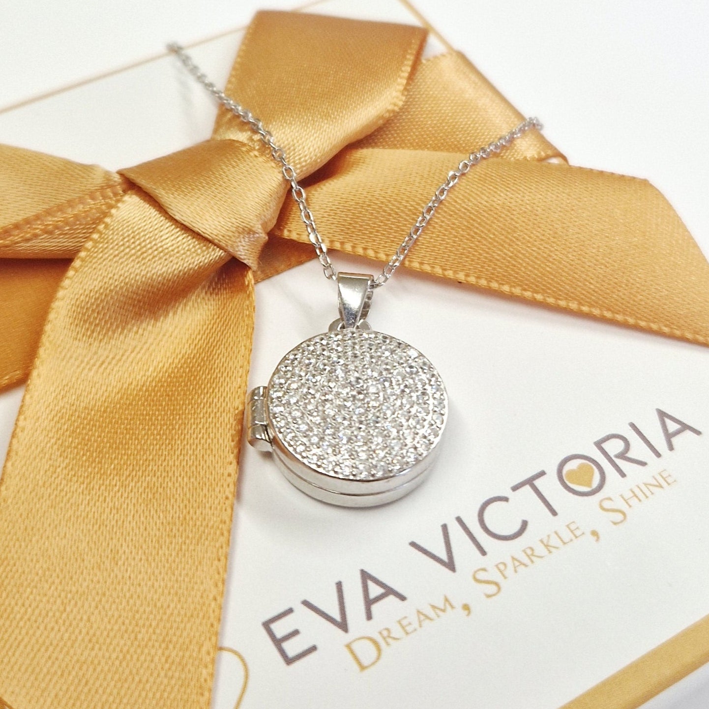 Personalised Pave Sterling Silver Locket with Engraving