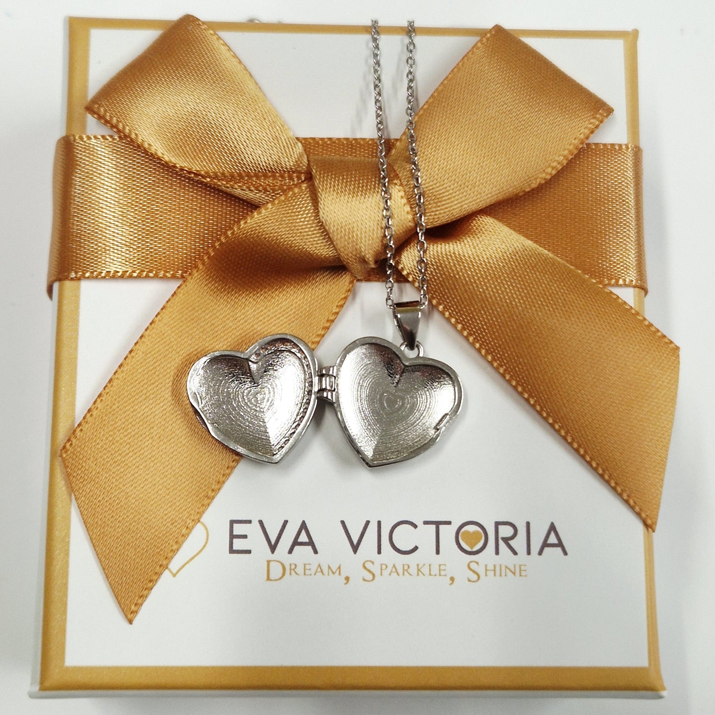 Keepsake Silver Heart Locket Necklace with Photo Printing Service